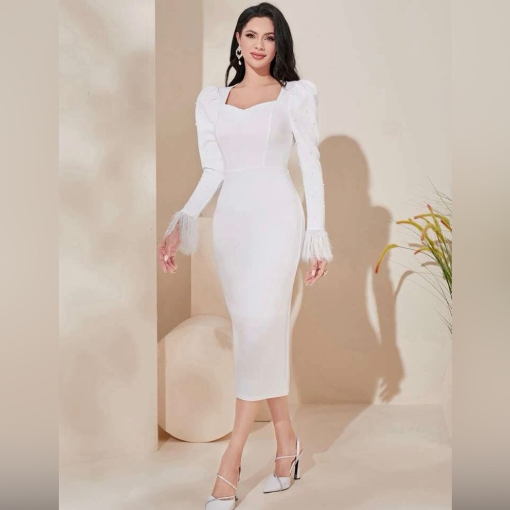 White women midi dress